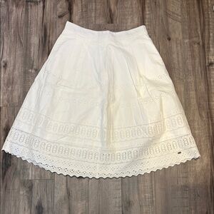 Superdry Cream A-Line Midi Skirt High-Low Casual